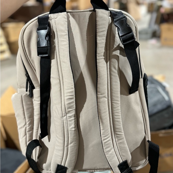 Baby Brezza Gio Taupe Quilted Diaper Bag Backpack